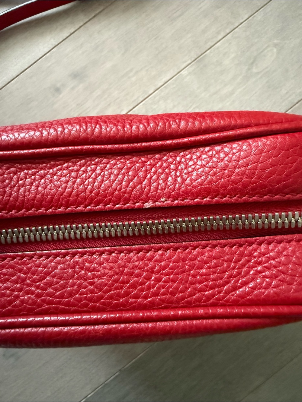 Gucci Soho Disco Leather Crossbody Bag Red - Picture 10 of 13